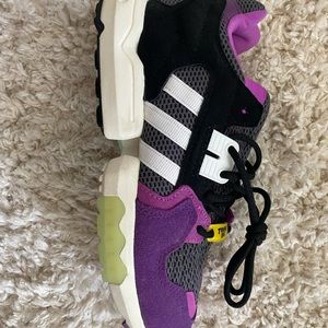 Purple adidas shoes